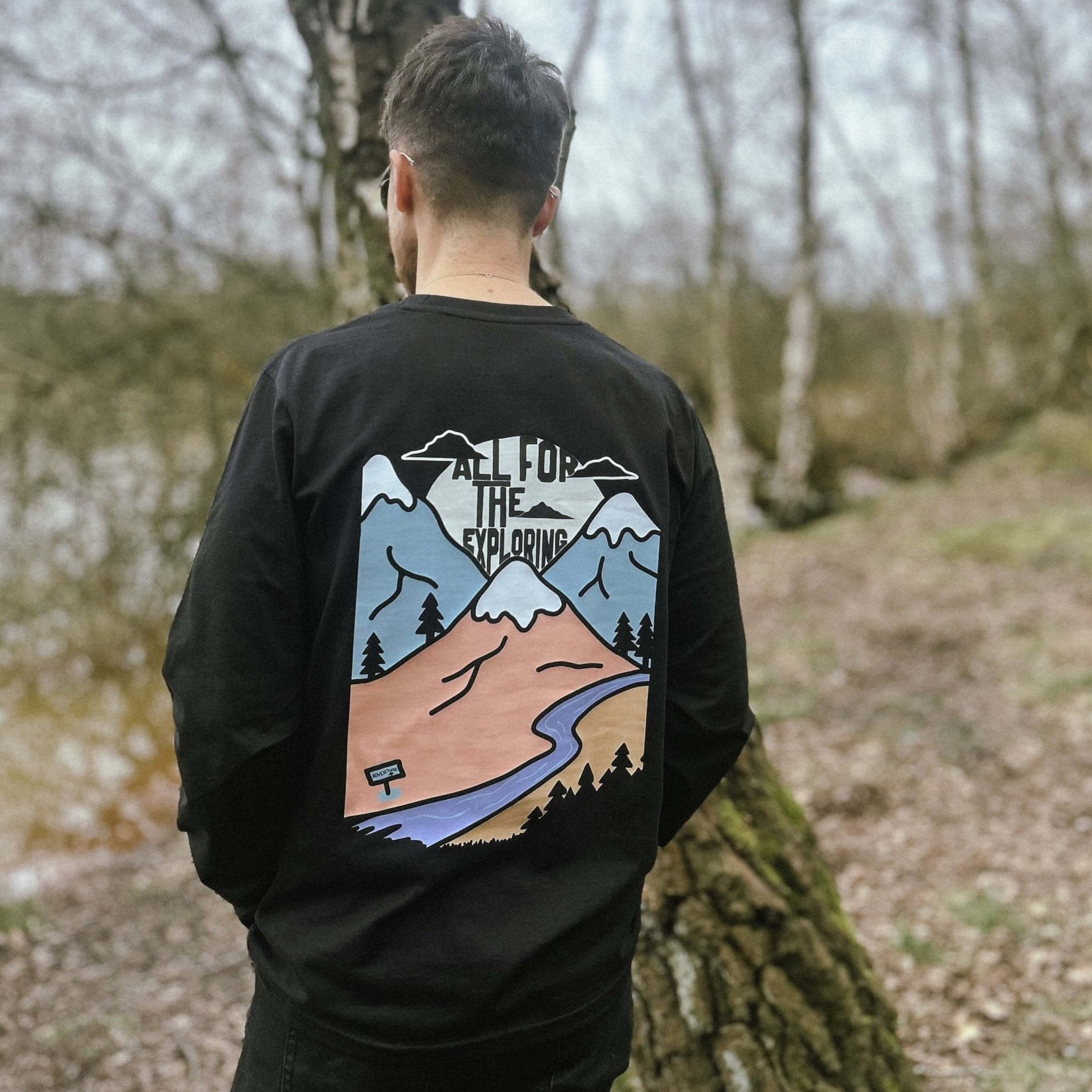 "All For the Exploring" Organic Long Sleeve Tee - Lynch & Loose Clothing