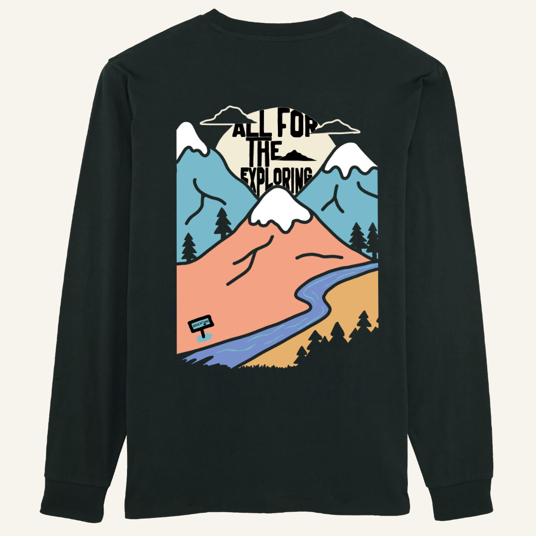 "All For the Exploring" Organic Long Sleeve Tee - Lynch & Loose Clothing