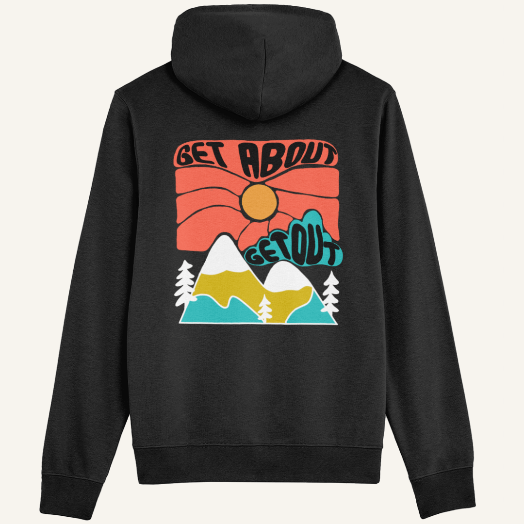 "Get About Get Out" Organic Hoodie - Lynch & Loose Clothing