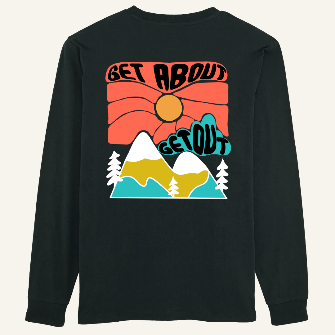 "Get About Get Out" Organic Long Sleeve Tee - Lynch & Loose Clothing