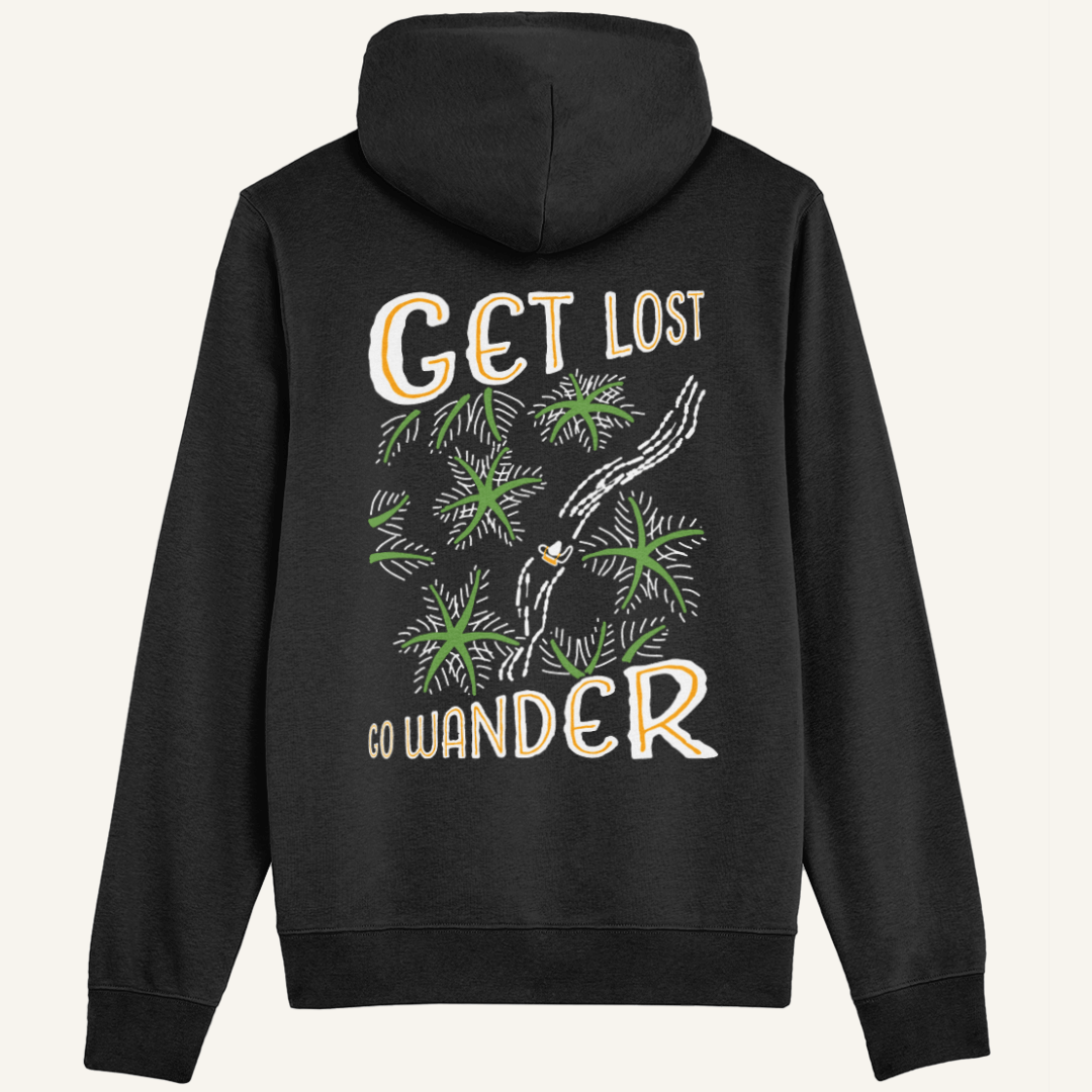 "Get Lost Go Wonder" Organic Hoodie - Lynch & Loose Clothing