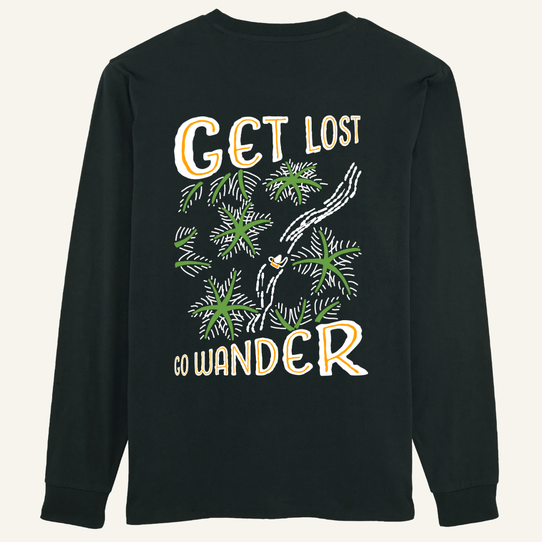 "Get Lost Go Wonder" Organic Long Sleeve Tee - Lynch & Loose Clothing