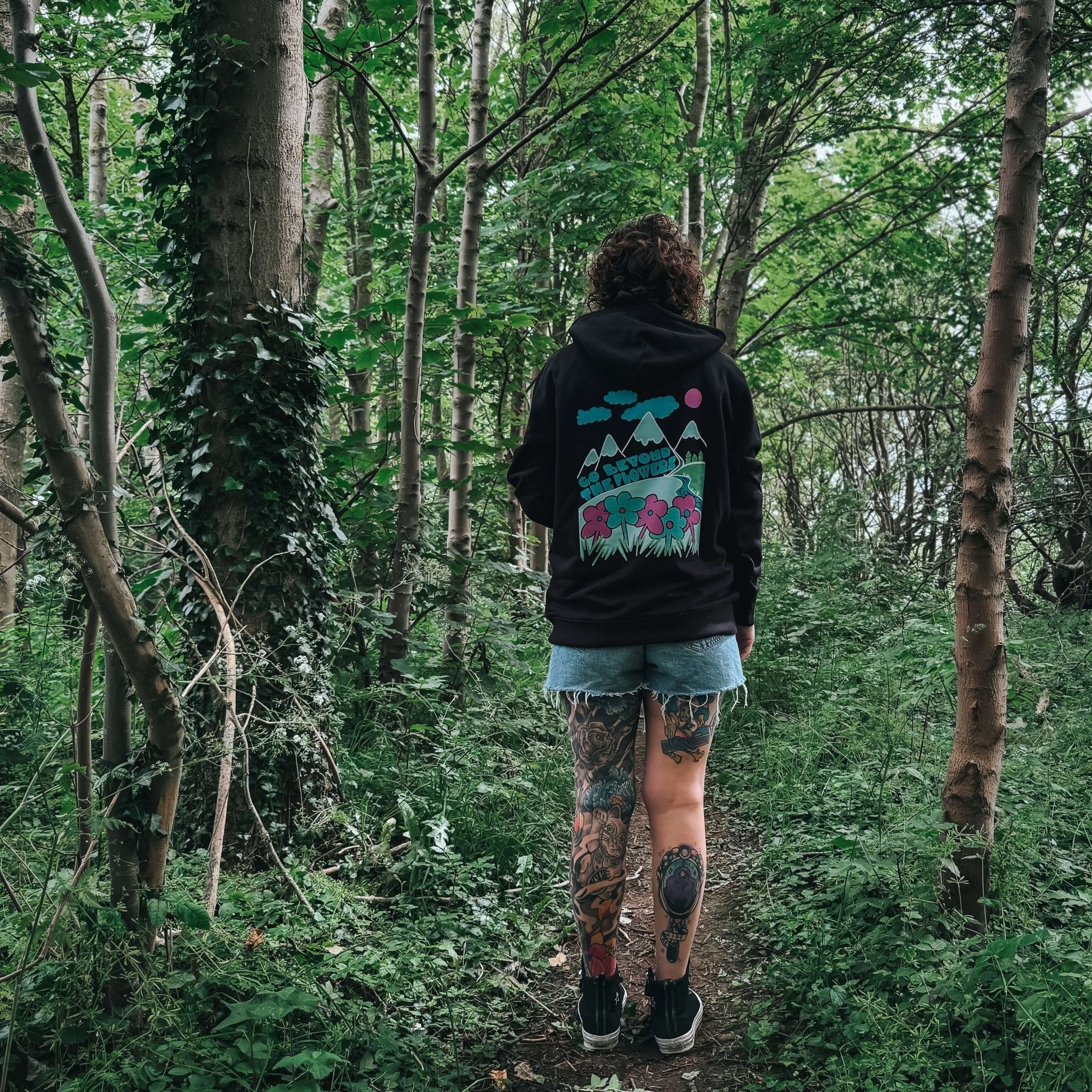 "Go Beyond The Flowers" Organic Hoodie - Lynch & Loose Clothing